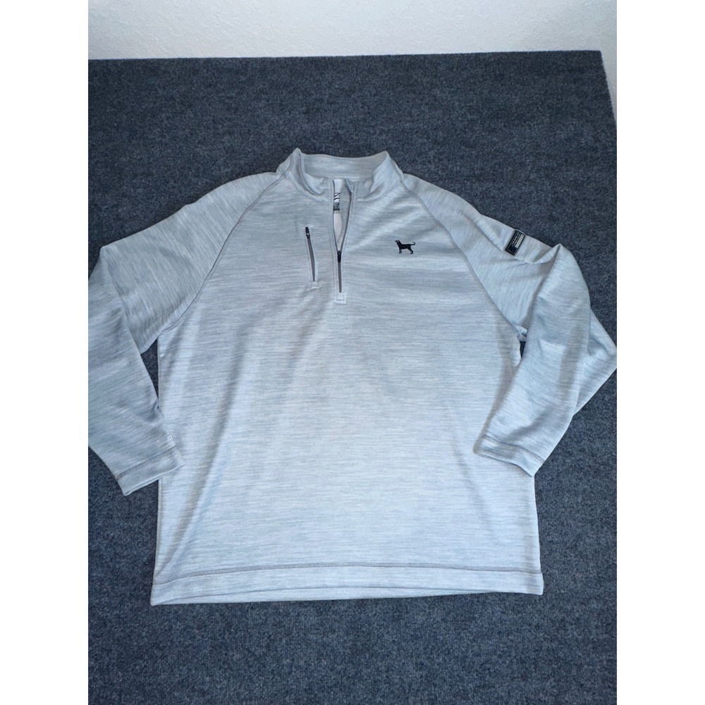 Ahead USA The Black Dog Tavern Mens XXL 1/4 Zip Pullover Blue Space Dye Heather